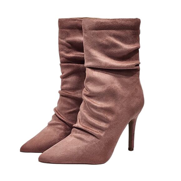Journee Collection Markie Bootie Slouchy Stiletto Size 6 Blush FLAW artsy - Picture 4 of 14